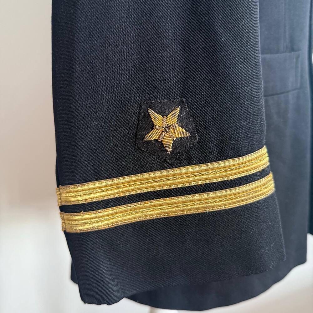 Vintage U.S. NAVY Officer Lieutenant Dress Uniform Jacket Novakoff Bros Blk/Gold - Picture 5 of 13